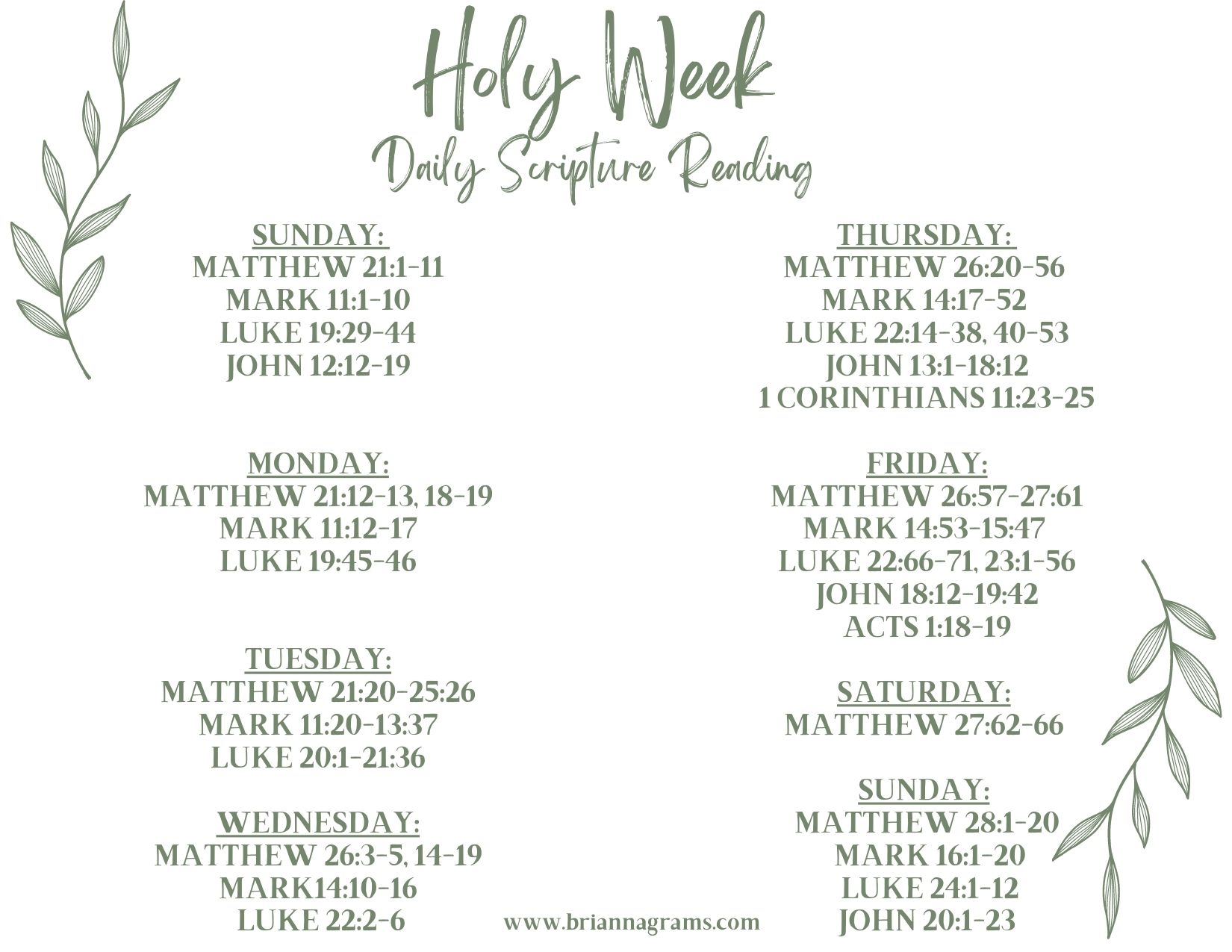 Holy Week Starts Tomorrow